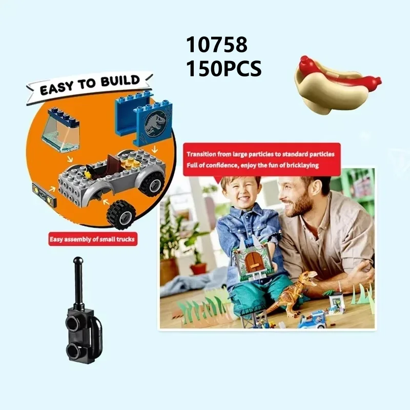 10758 Tiranossauro Grande Escape Dinossauro Montagem Modelo de Cena Tijolo Brinquedos Educativos para Crianças
