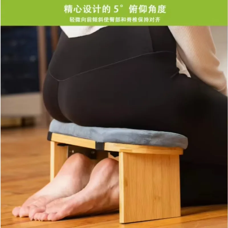 Home Yoga Meditation Stool Cross-border Dropshipping Soft Comfortable Sports Detachable Velvet & Bamboo Multi-functional 43x19cm