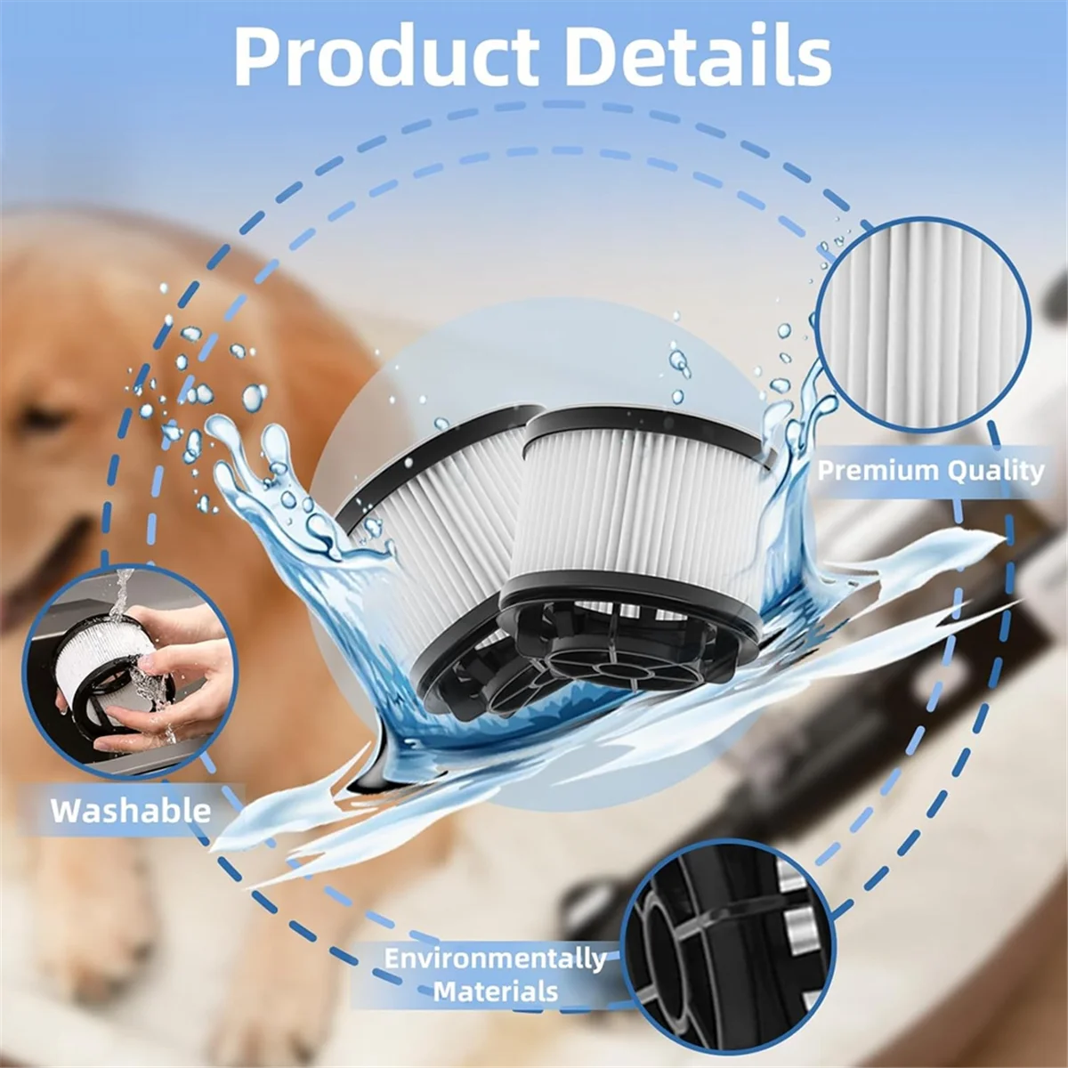 استبدال فلاتر أجزاء المكنسة الكهربائية لجزء المكنسة الكهربائية LVAC-200، 6 رغوة ما قبل المحرك