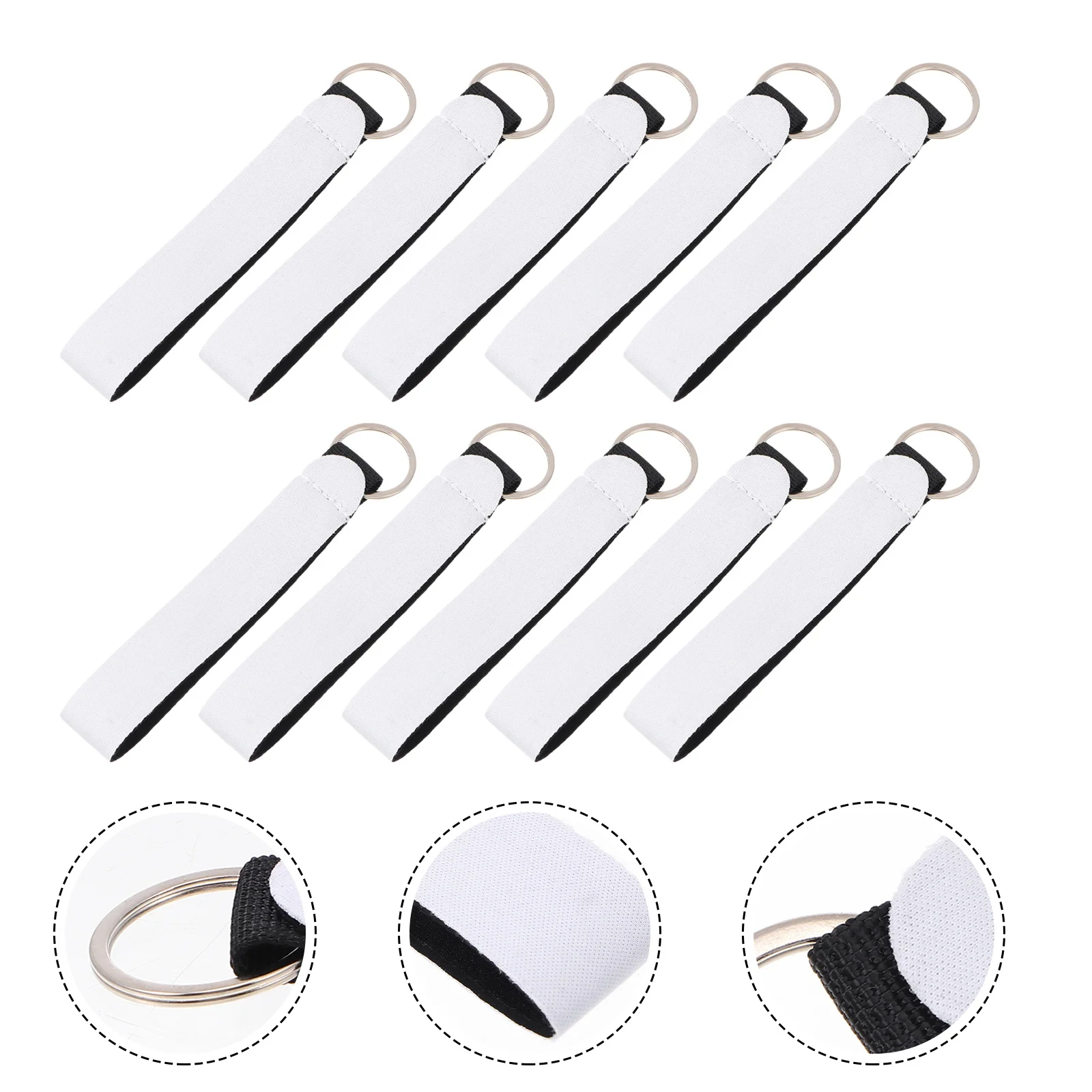 

30Pcs Key Chains Superior Material Fashionable Convenient Key Holders for Home Office Travel Use Rope Style Buckles White