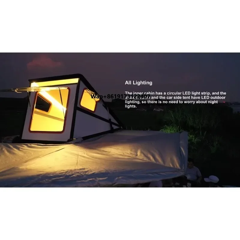 New 2-Person Auto Folding Rooftop Tent Aluminum Roof Hard Shell Car Tent Outdoor Camping Top Shell Sale