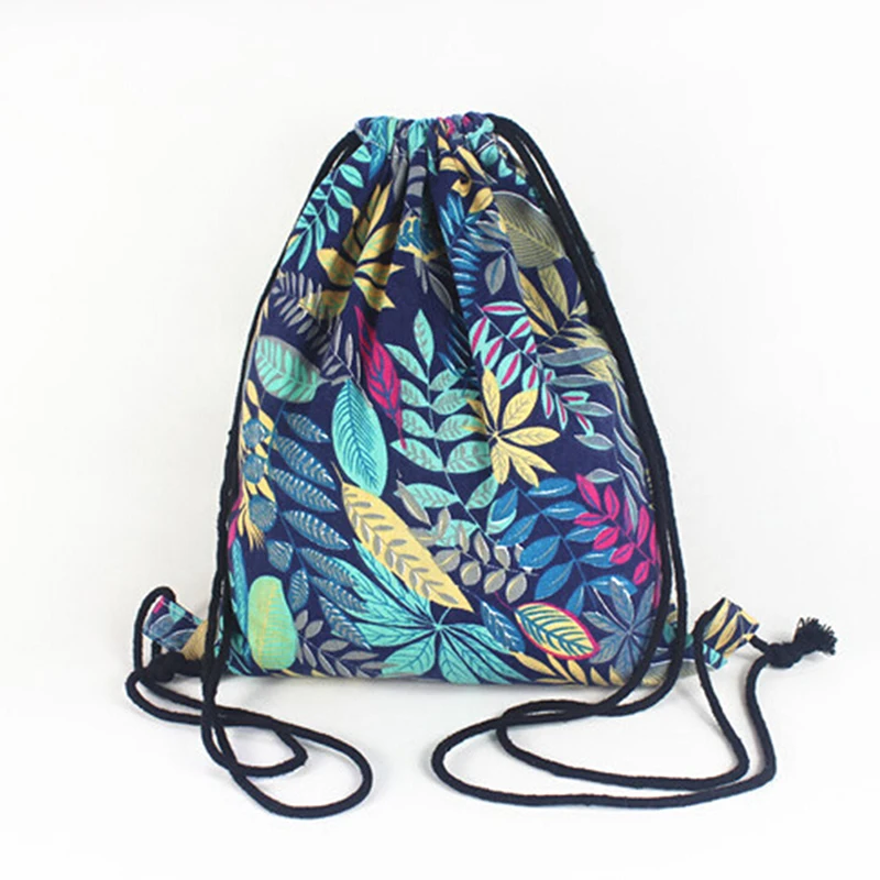 Fashion Gym Drawstring Travel Shoulder Bags Backpack Canvas Draw String Bucket Bag