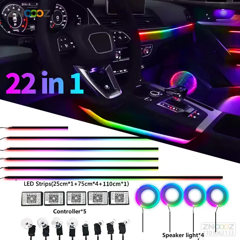 

Полноцветный светильник для автомобиля, 18 в 1, RGB, 64 цвета