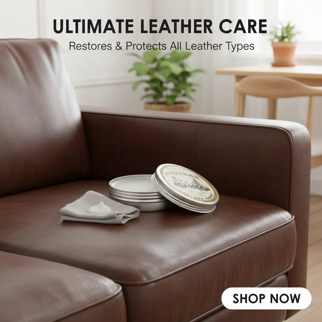 Crema para el cuidado del sofá de cuero: limpiador y acondicionador de cuero natural, hidrata, restaura y protege los sofás y las sillas