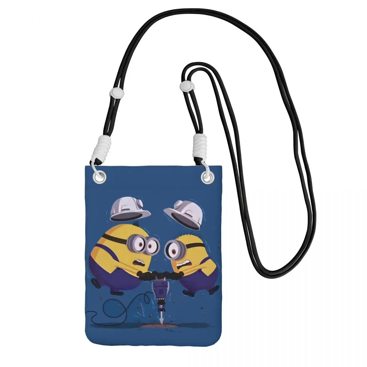 

Custom M-Minions Smart Phone Wallet With Strap Yellow Capsule-Shaped Crossbody Bag Women Men Cycling Camping Mobile Phone Bag