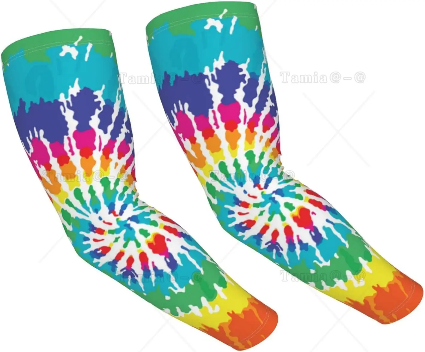 Colored Tie Dye Arm Sleeves Uv Protection Sun Unisex Sport Ice Silk Sleeves