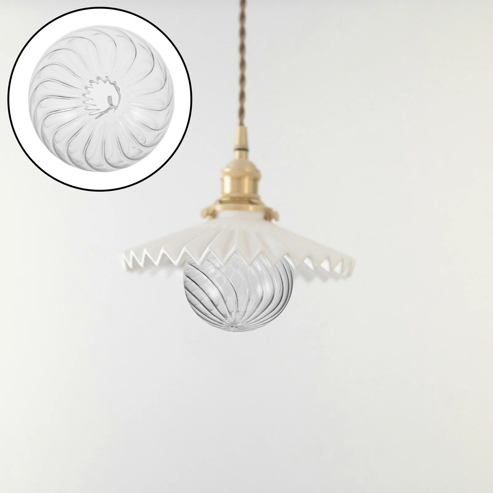 

2Pcs Round Bubble Glass Globe Lampshade Replacement Pendant Light Cover Ceiling Lamp Globe Sphere Shade