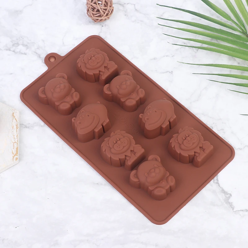 Animal Silicone Mold Hippo Lion Bear Shape Chocolate Soap Cake DIY Kitchenware