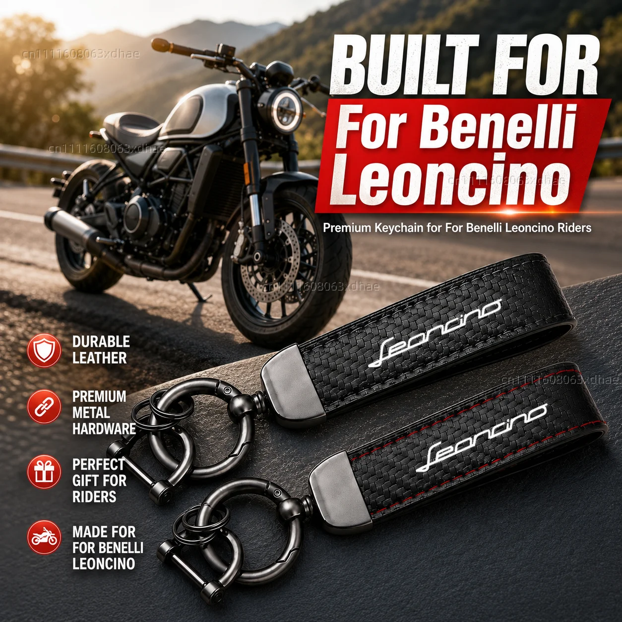High-Grade Leather Motorcycle Keychain Holder Keyring Accessories For Benelli Leoncino 500/LeonineX