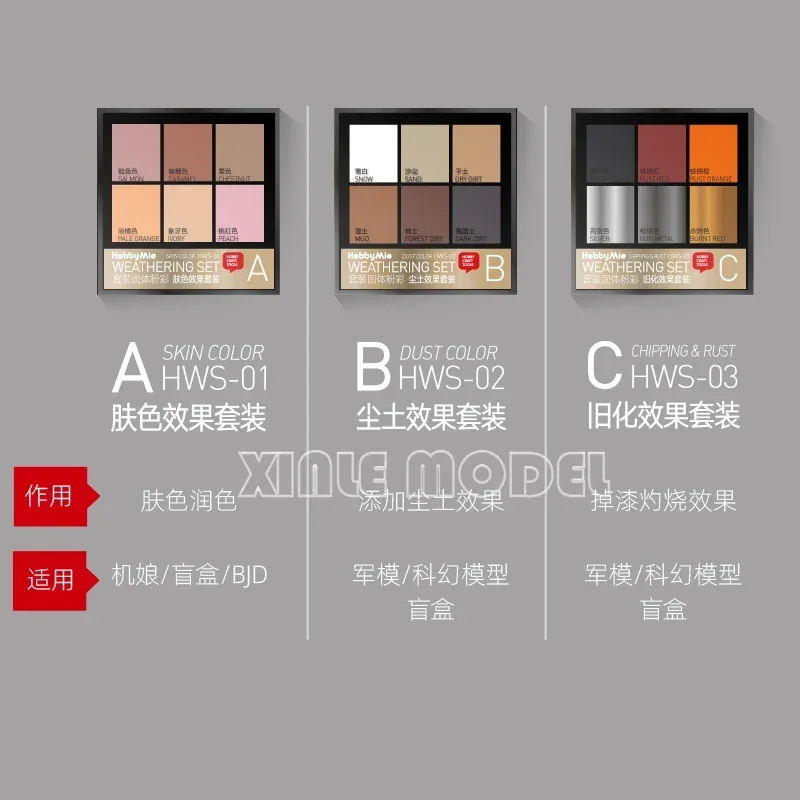 HOBBY MIO HWS01-03 세트 솔리드 파스텔, 메카 기관차 소녀 모델 색칠 도구, 조립 군사 모델 만들기, 취미 DIY