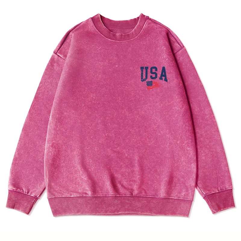 Usa Fluttering National Flag Men Washed Hoodies Harajuku Comfy Hoody Fashion Sweatshirt Warm Vintage Male Streetwear New Product