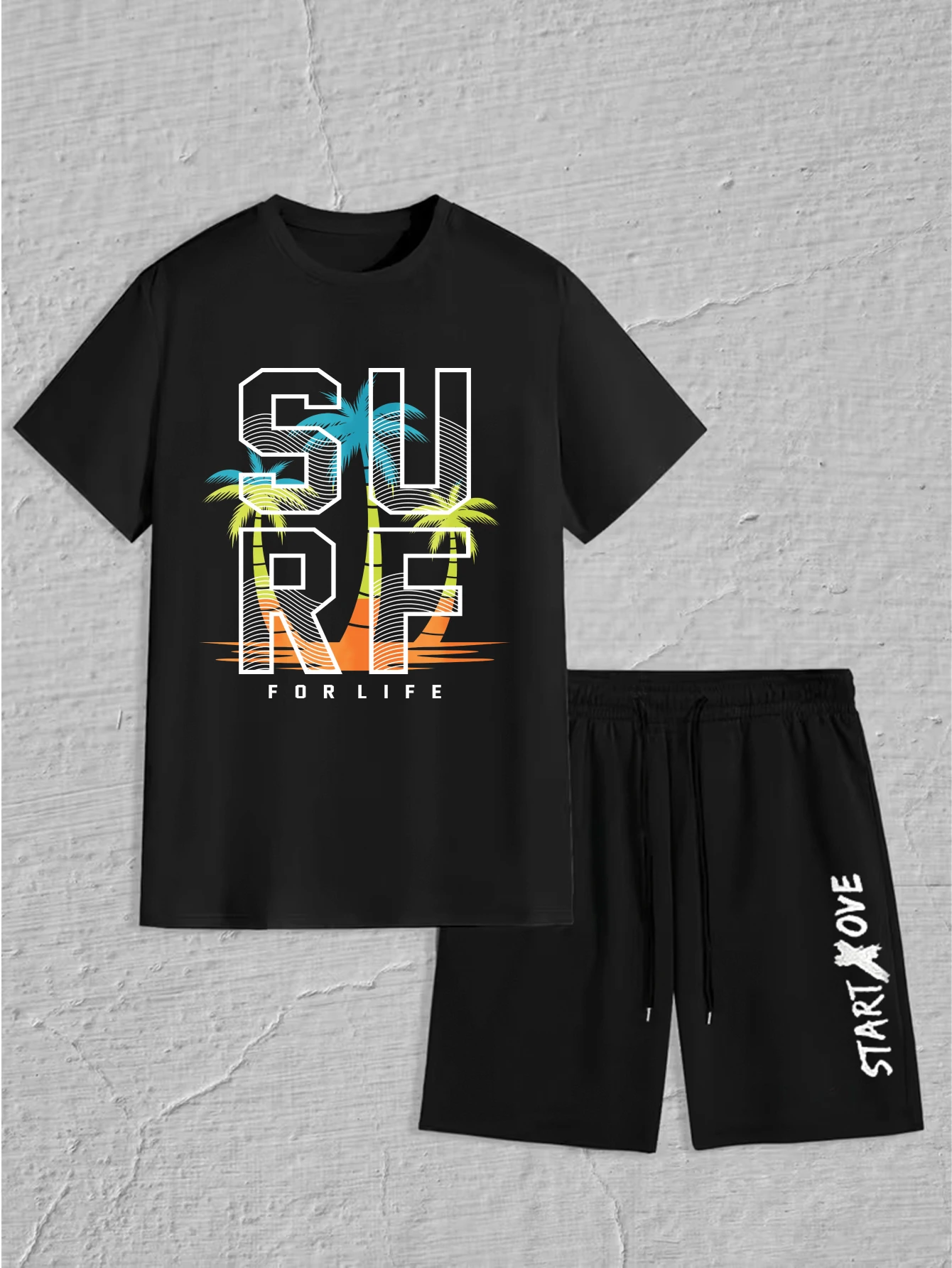 

Мужской комплект 2025 летний спортивный тренировочный костюм, мужской комплект, мужской комплект с круглым вырезом, комплект мужской одежды с графическим принтом, новые мужские комплекты