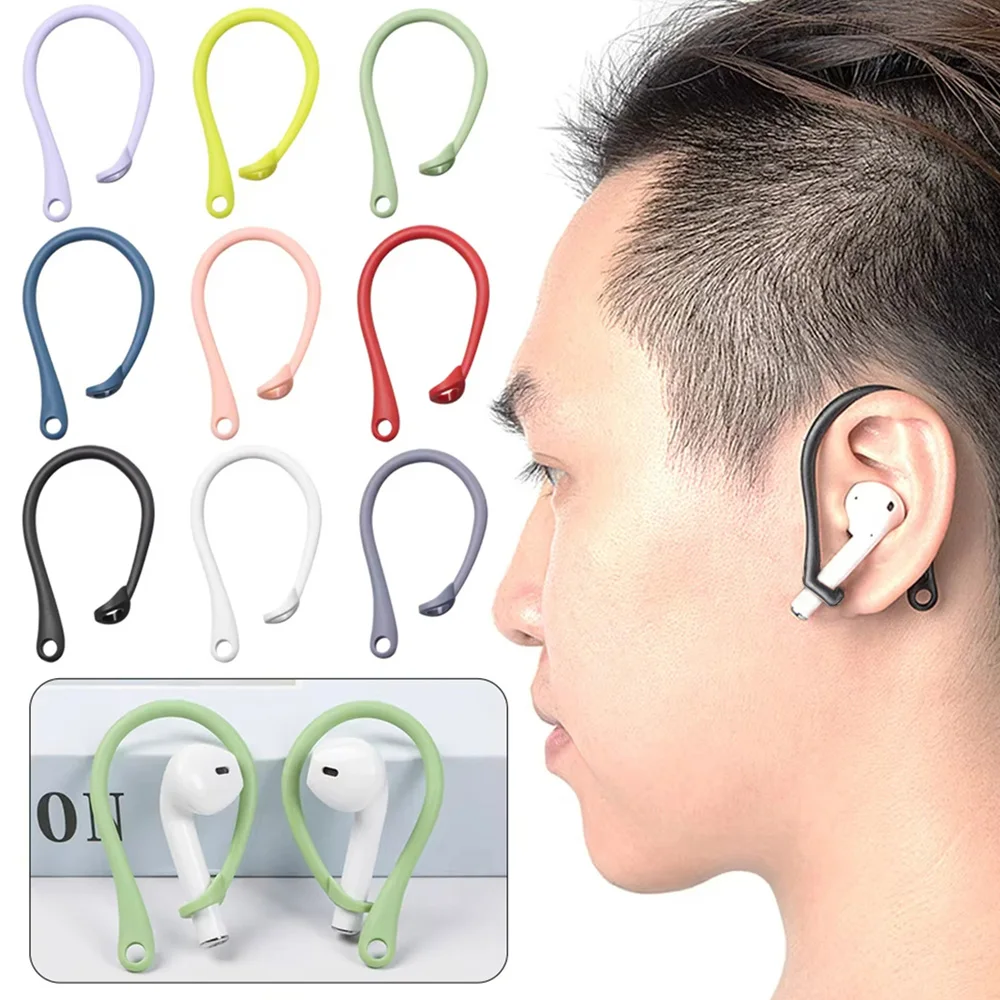 Ganci per le orecchie anti-smarrimento in silicone da 2 pezzi per Airpods 1/2/3/pro/pro 2, ganci anti-goccia sportivi sicuri per auricolari wireless