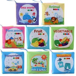 Hot Sale 0-36Month Baby Early Learning Educate Toy Tail Cloth Book Parent-child Interactive Sound Paper Puzzle Cloth Book Rattle