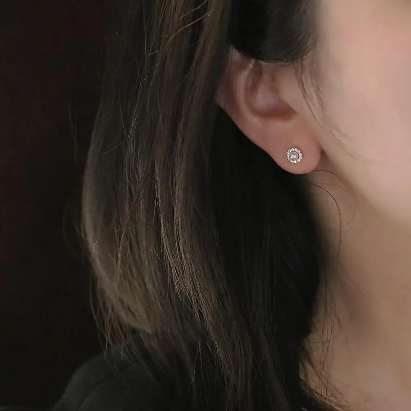 Pendientes de plata de ley S925 para mujer, aretes de perlas con circón redondo exquisito, joyería suave de alta calidad, regalo para ocasión diaria