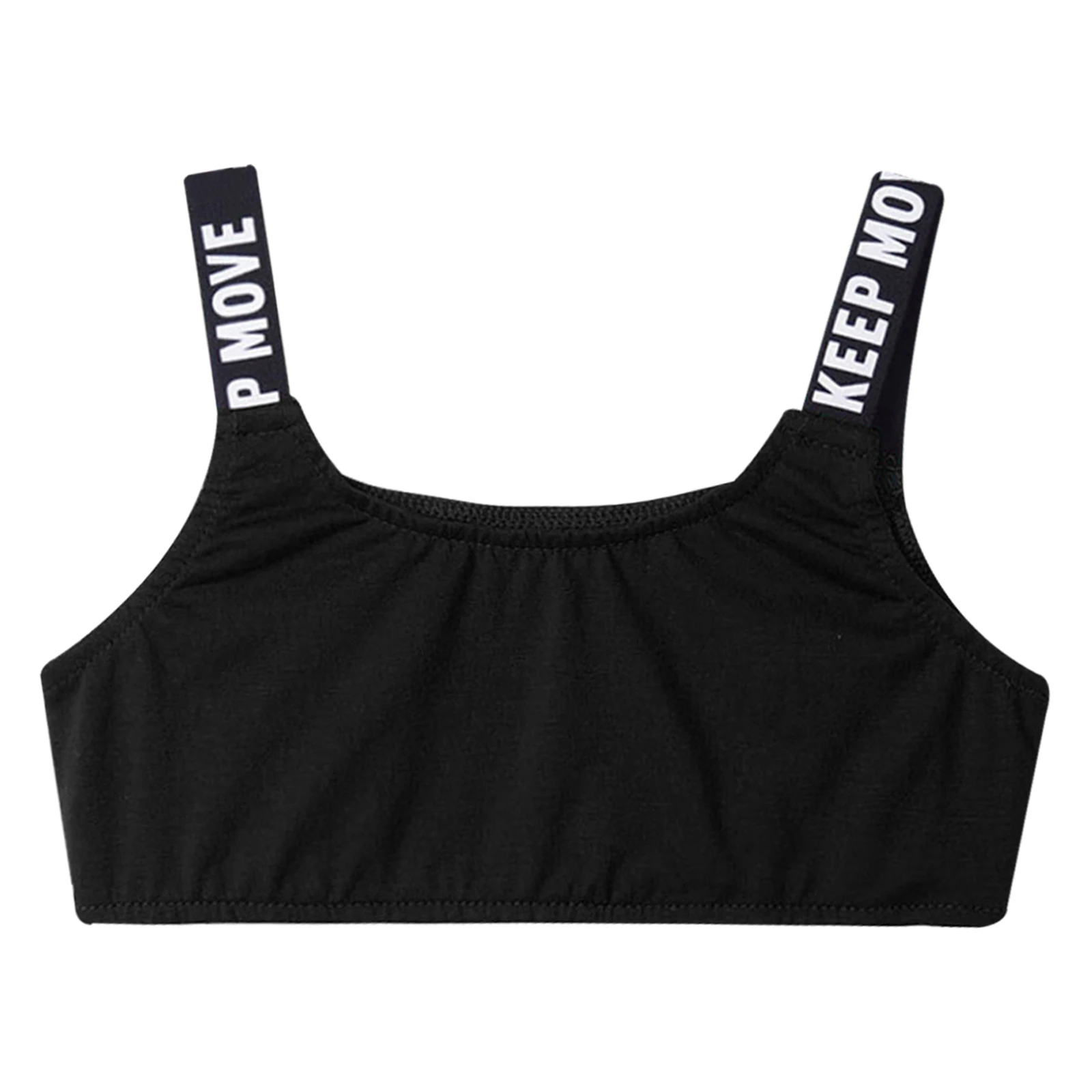 Fashion Girl's Sports Crop Top Kids Letters Printed Shoulder Straps Tank Tops for Running Vests Yoga Clothes Children Sportswear