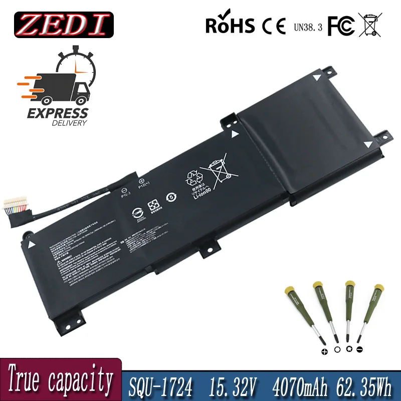 ZEDI New SQU-1724 SQU-1723 Laptop Battery For AORUS 15-XA 15-WA 15-W9 15-SA 15 X9 For GIGABYTE THUNDEROBOT 911 Quanta