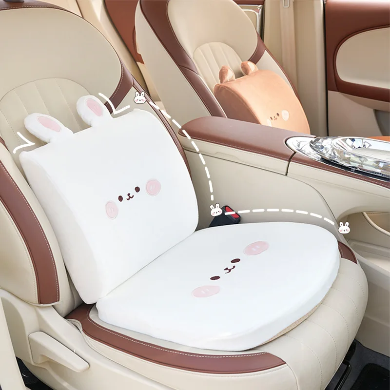 Update Car Lumbar Support Pillow Auto Neck Pillow Waist Support Removable Washable Backrest Universal Vehicle Cushion Car Kits