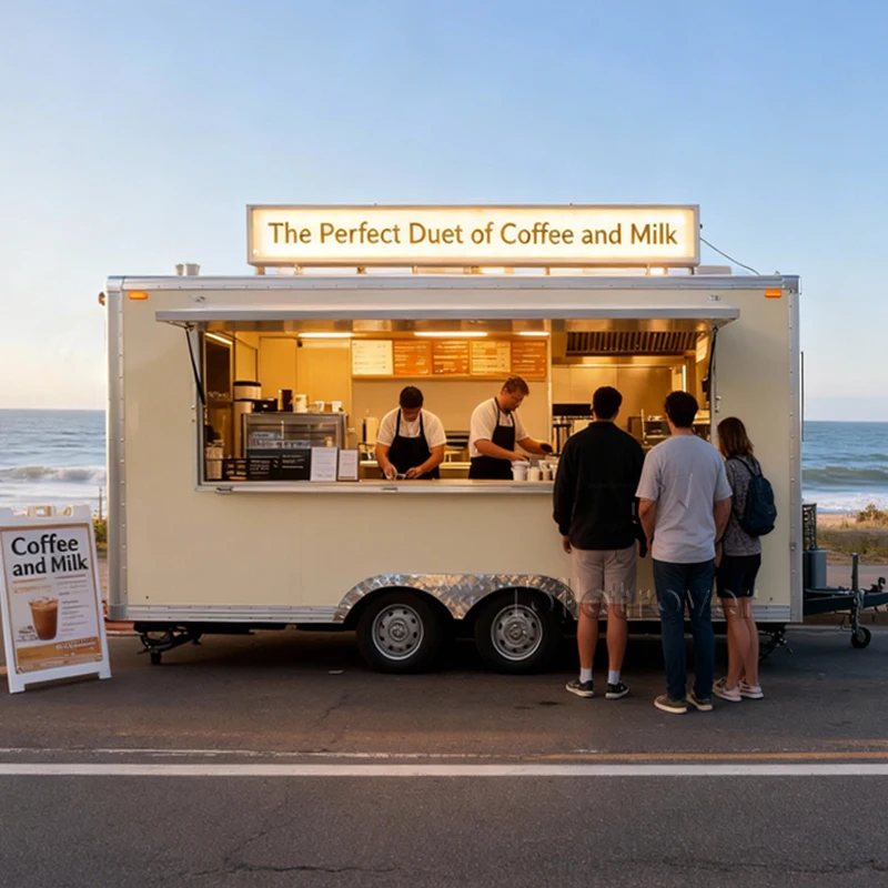 

Multifunctional Foldable Container Food Truck Pizza Fully Equipped Mobile Food Trailer Outdoor Fast Food Truck Trailer with Gas