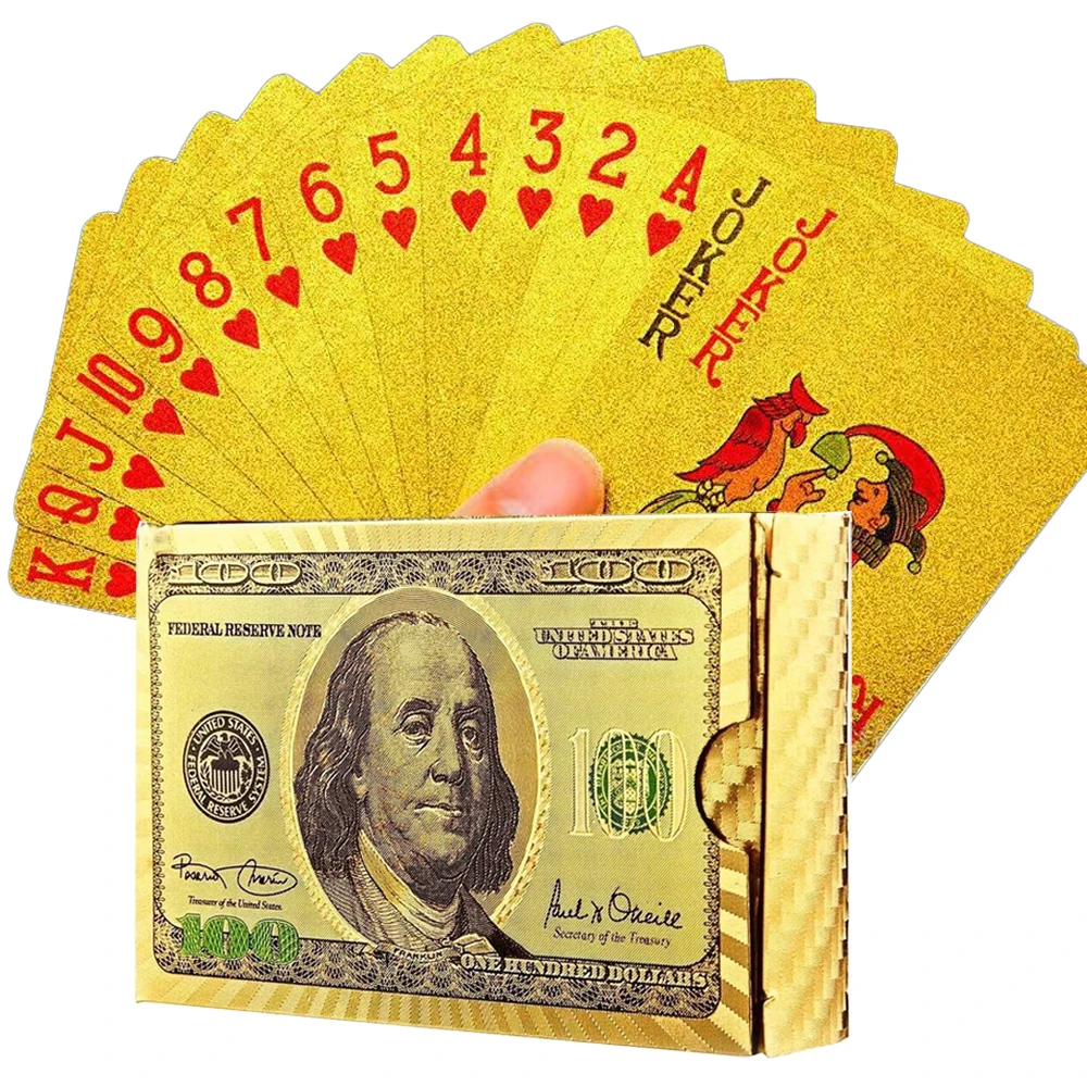 

Игральные карты для покера, водонепроницаемые золотые игровые карты, костюм из ПВХ, упаковка Magic Dmagic, настольная игра, подарочная коллекция