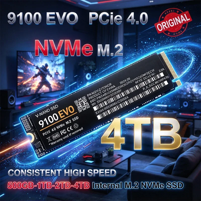 SSD 500GB 1TB 2TB 4TB 9100 EVO PCIe 4.0 X4 M.2 2280 NVMe SSD Unidade de Estado Sólido Interna para PC e Laptop