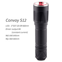 Convoy S12 with SST-20-DR 660nm deep red LED Flashlight Linterna Torch Lanterna 21700 Flash Light Lantern