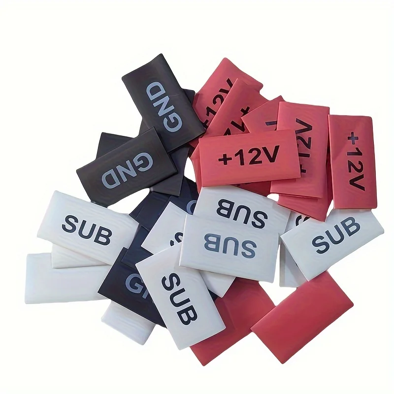 Car Audio Modification Cable Identification Heat Shrink Tube, Audio Cable with Identification, Shrinkable Flame-Retardant Insulated Heat Shrink Tube