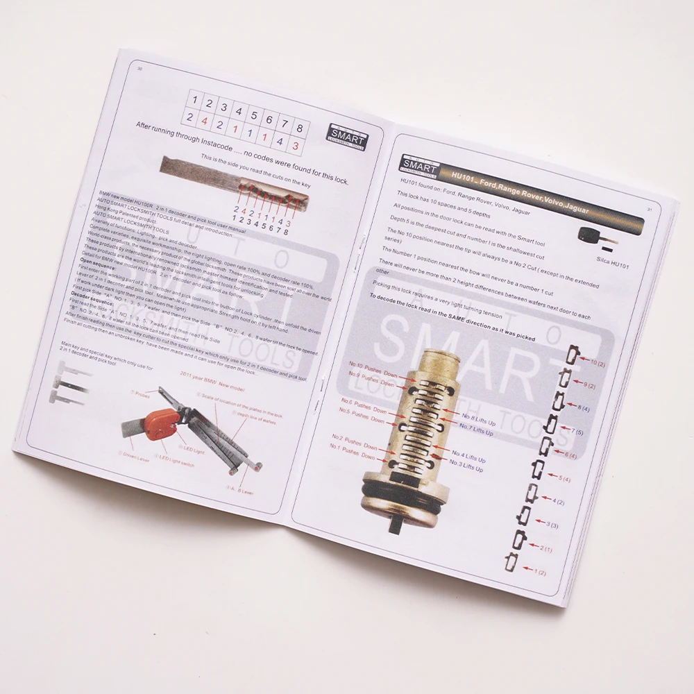 Lishi 2 In 1 Tool Book User Manual User Guide FOR CAR LOCK lishi tools Also With Pdf Manual