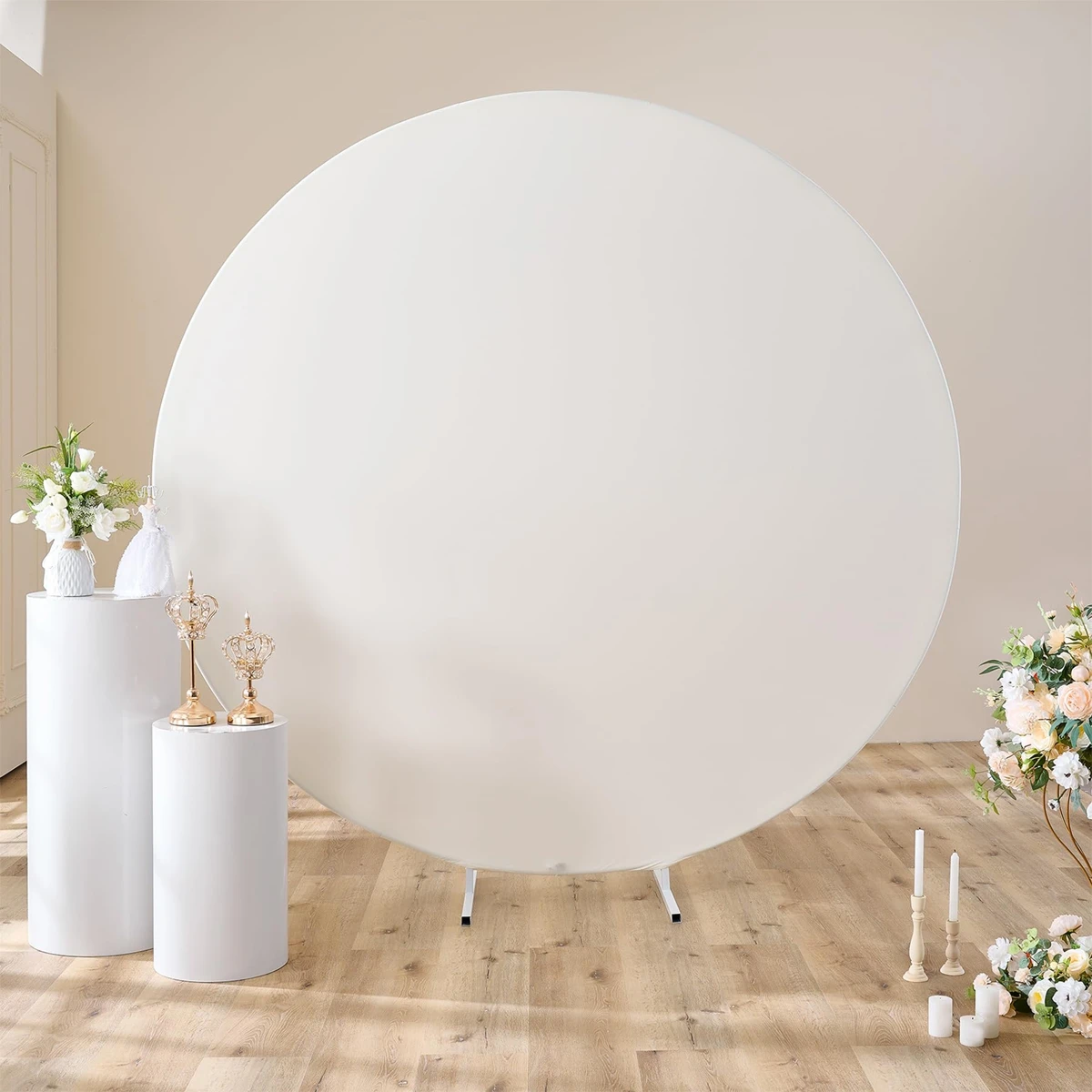 Pure White Circular Background Cloth Wedding Birthday Party Decoraion Baby Shower Wedding Party Supplies Round Backdrop Cloth