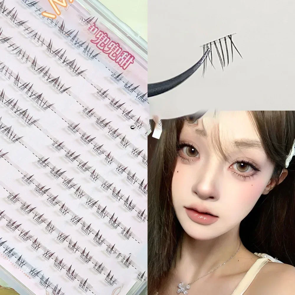 

10 Rows Korean Girl Group Lower Eyelashes Natural Comic Fairy Mixed Fake Eyelash Individual Cluster Upper Lashes DIY Extension