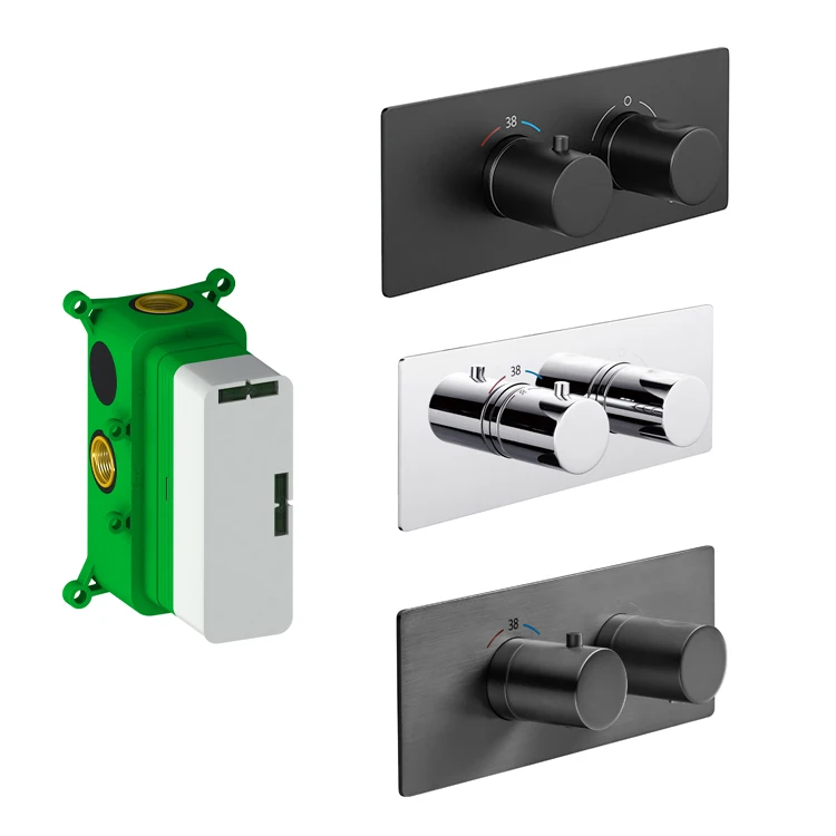 

Two-Function Thermostatic Concealed Control Valve with Soft Spray Pattern Modern Style