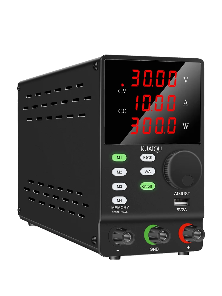 Zasilacz laboratoryjny KUAIQU 4-Dight 300W DC 30V/60V/120V 3A/5A/10A z regulacją napięcia, regulowany regulator napięcia M1/M2/M3/M4, zasilacz impulsowy LED z funkcją ON/OFF LOCK do naprawy telefonów, — 2