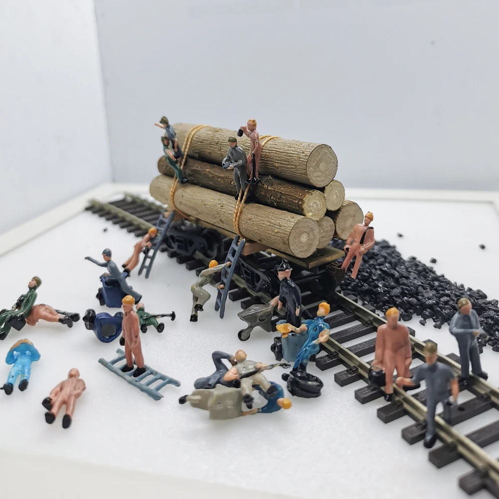 1/87 model train railway worker, working people for HO Train railroad scene landscape layout 2.2cm 25pcs/lot