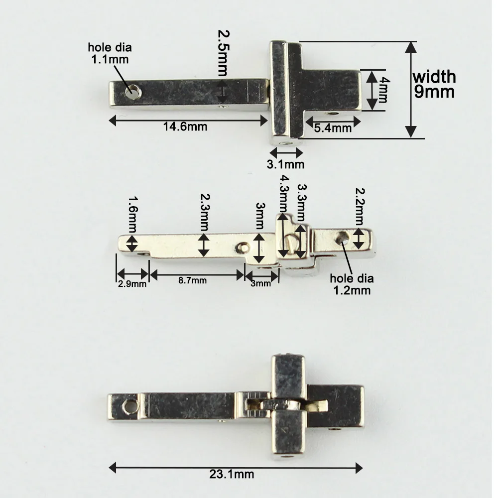 1pair 9mm Width 90 Degree Eyeglasses Spring Hinges Glasses Temple Repairing Parts for Acetate Sunglasses Eyewear Frame 9080