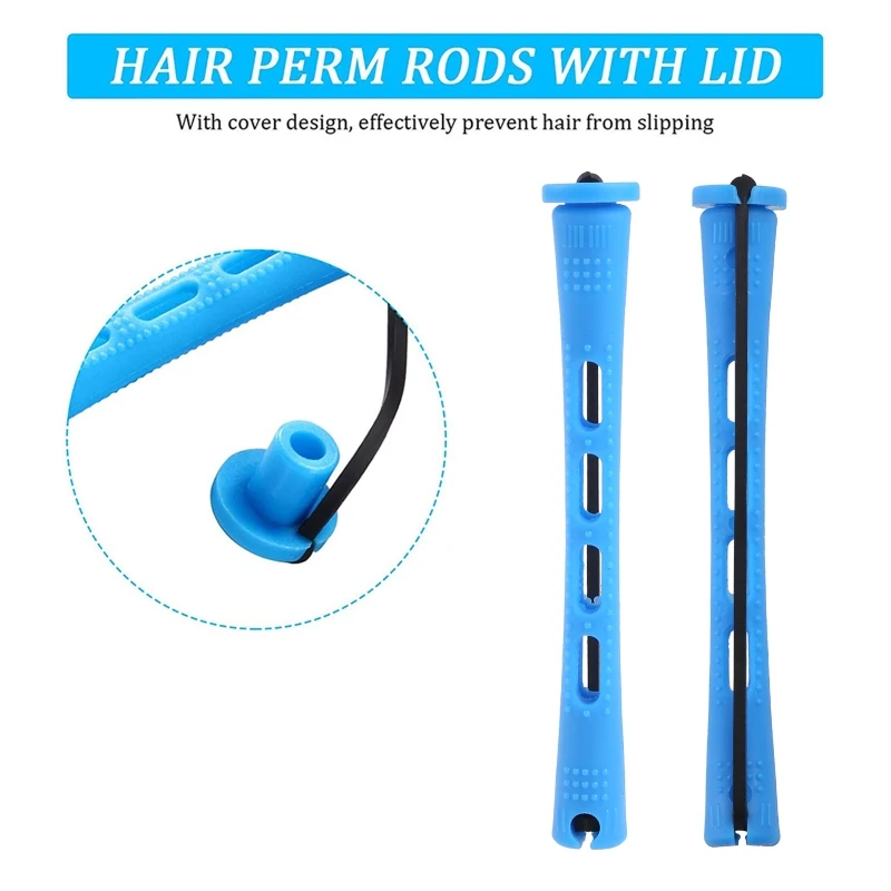 Y1UF 60pcs Hair Perm Rods Cold Rod Plastic Perming Rods Curlers Hair Rollers for Salon Home Styling Tools