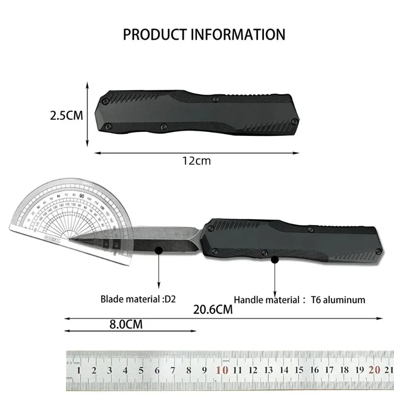 Folding KS 9000 Pocket Knife Black Stonewashed D2 Blade T6 Aluminum Handle Camping Outdoor Hiking Survival Multi-function Knives