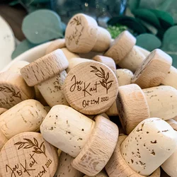 Personalized Wood Wine Stopper Wedding Decor Customized Bottle Stopper Cork Toppers With Laser Design Name Gift For Guest