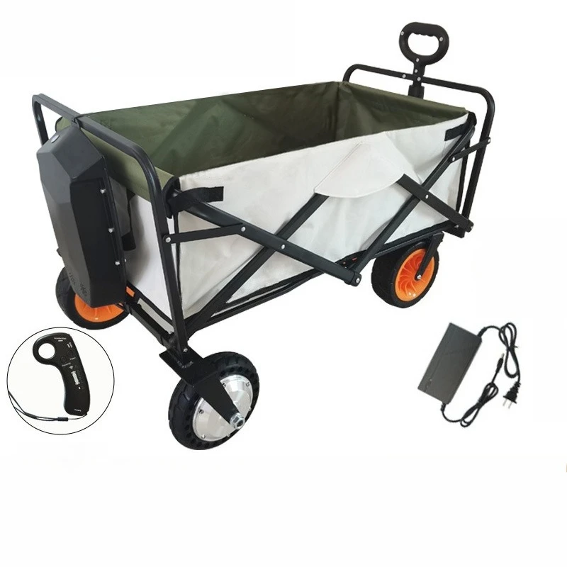 

36 В, 20 км, 150 л, складная электрическая уличная тележка для кемпинга со столом для покупок, многоцелевая электрическая пляжная тележка для покупок, макс. 200 кг