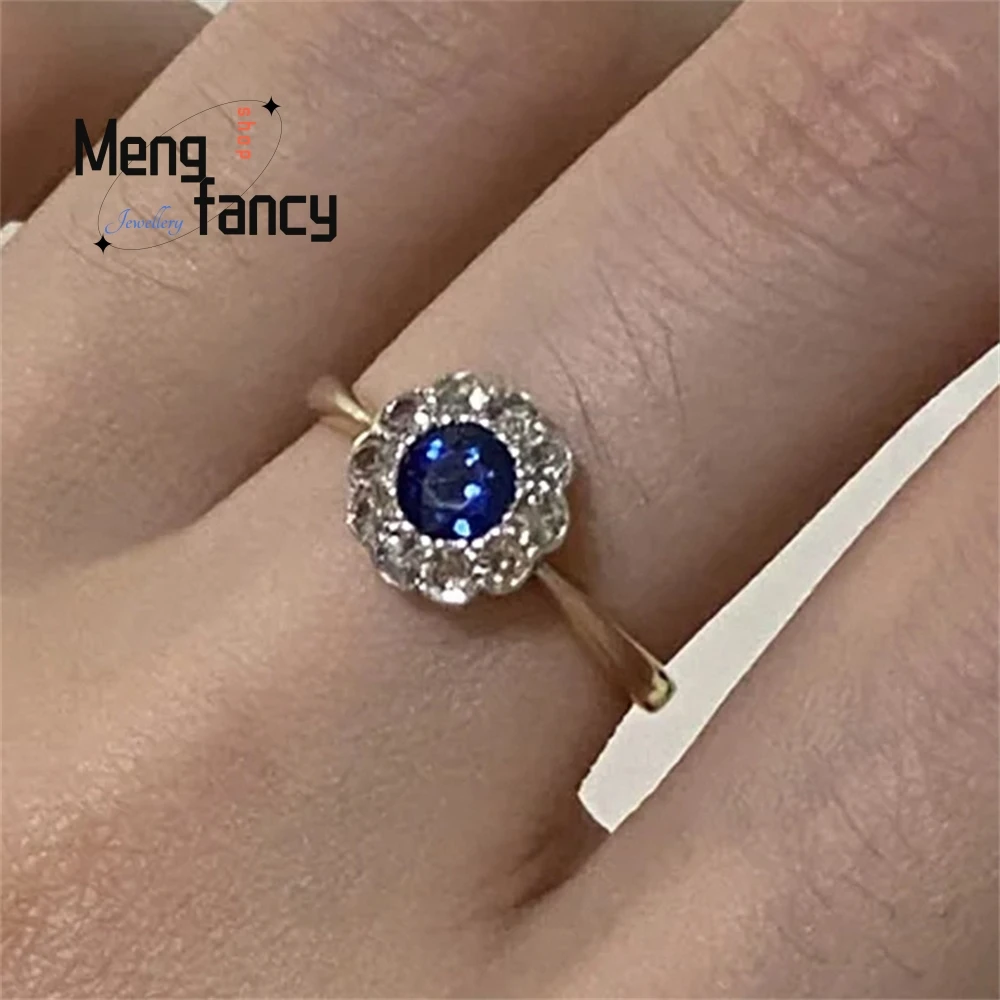 

New Oval-encircled Blue Zircon Ring Features A Fashionable And Elegant Light Luxury Design Fashion Jewelry Exquisite Elegant