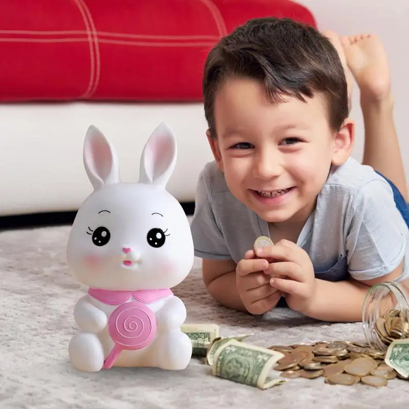 Konijn Munt Bank Onbreekbaar Bunny Spaarpot Onbreekbaar Cartoon Konijn Banken Kids Bunny Geld besparen Pot Dierenbeeldje Voor