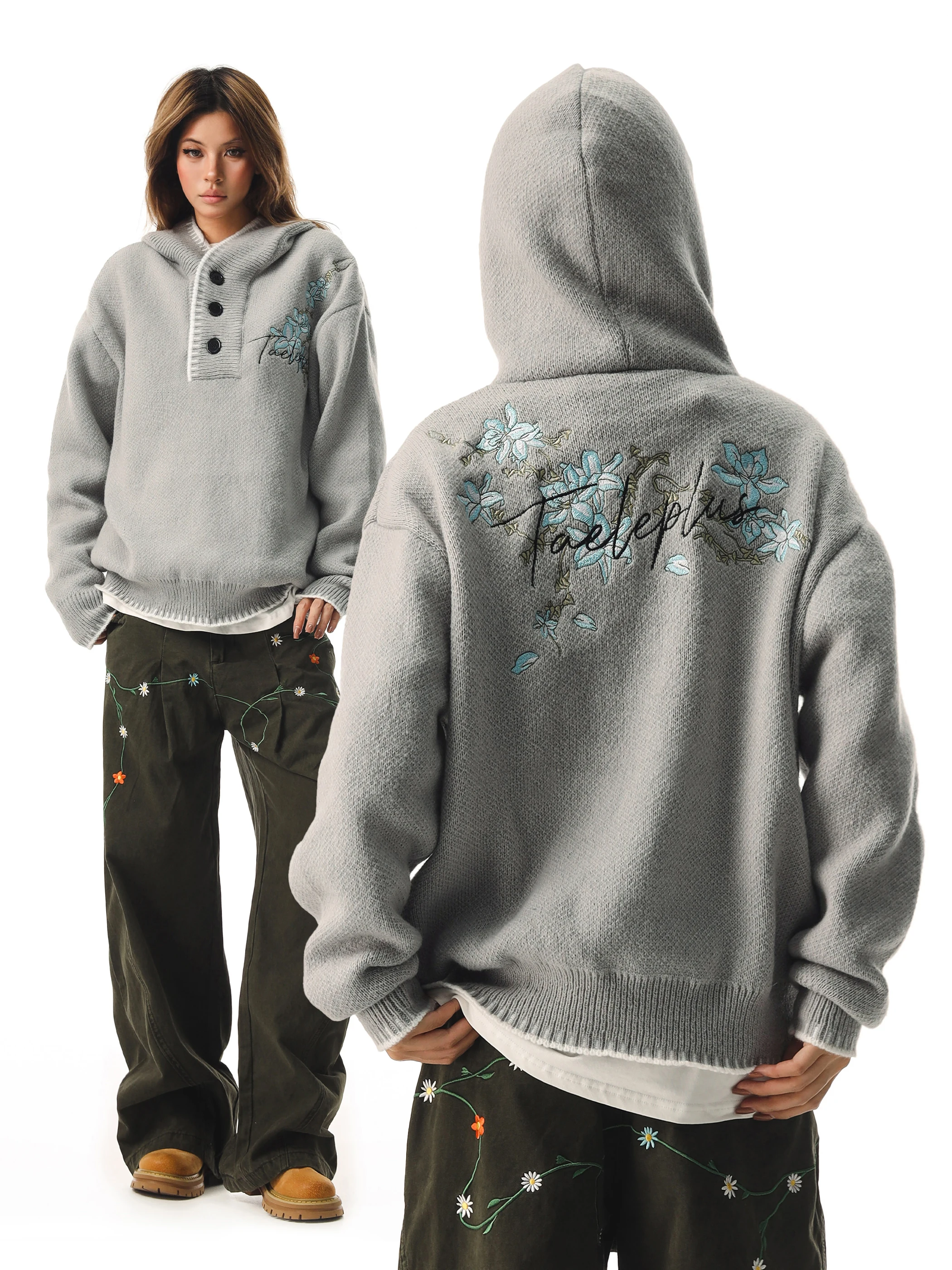 

Street Sle Свободный крой женский вязаный свитер с вышивкой и цветочным принтом пивной капитан американский пуловер в стиле ретро пальто