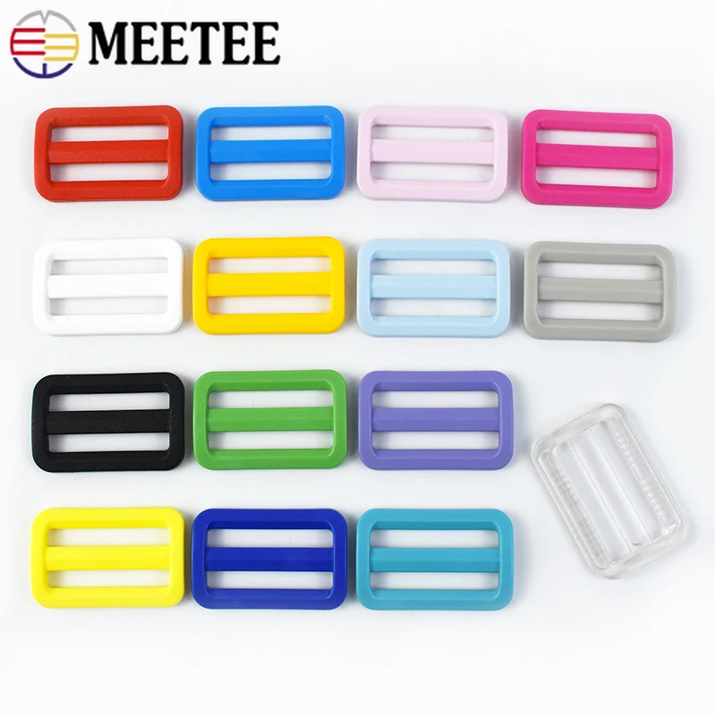 20Pcs 25/32/38mm Plastic Backpack Buckles Tri-Glide Slider Adjustable Ring Buckle Outdoor Strap Dog Collar DIY Sewing Accessory