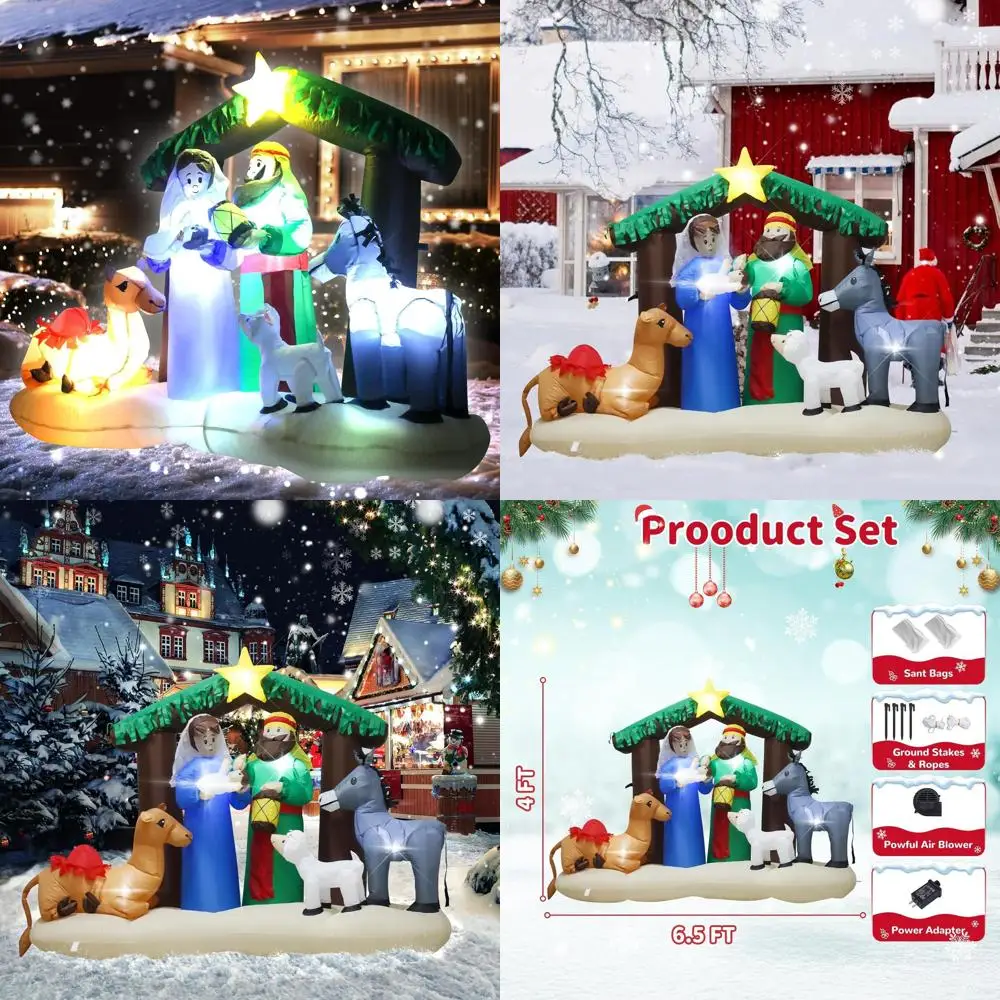 

6,5-футовое надувное рождественское украшение на открытом воздухе со светодиодной подсветкой на Рождество и Пасху