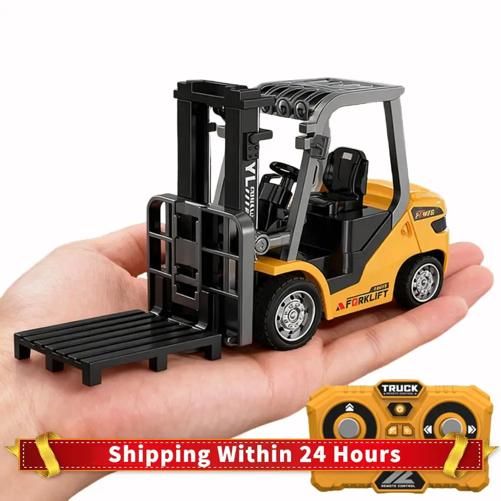 

1/64 Mini Remote Control Forklift Truck Remote Controlled Alloy Forklift Toy Car Model for Kids Age 6-12 Christmas Birthday Gift