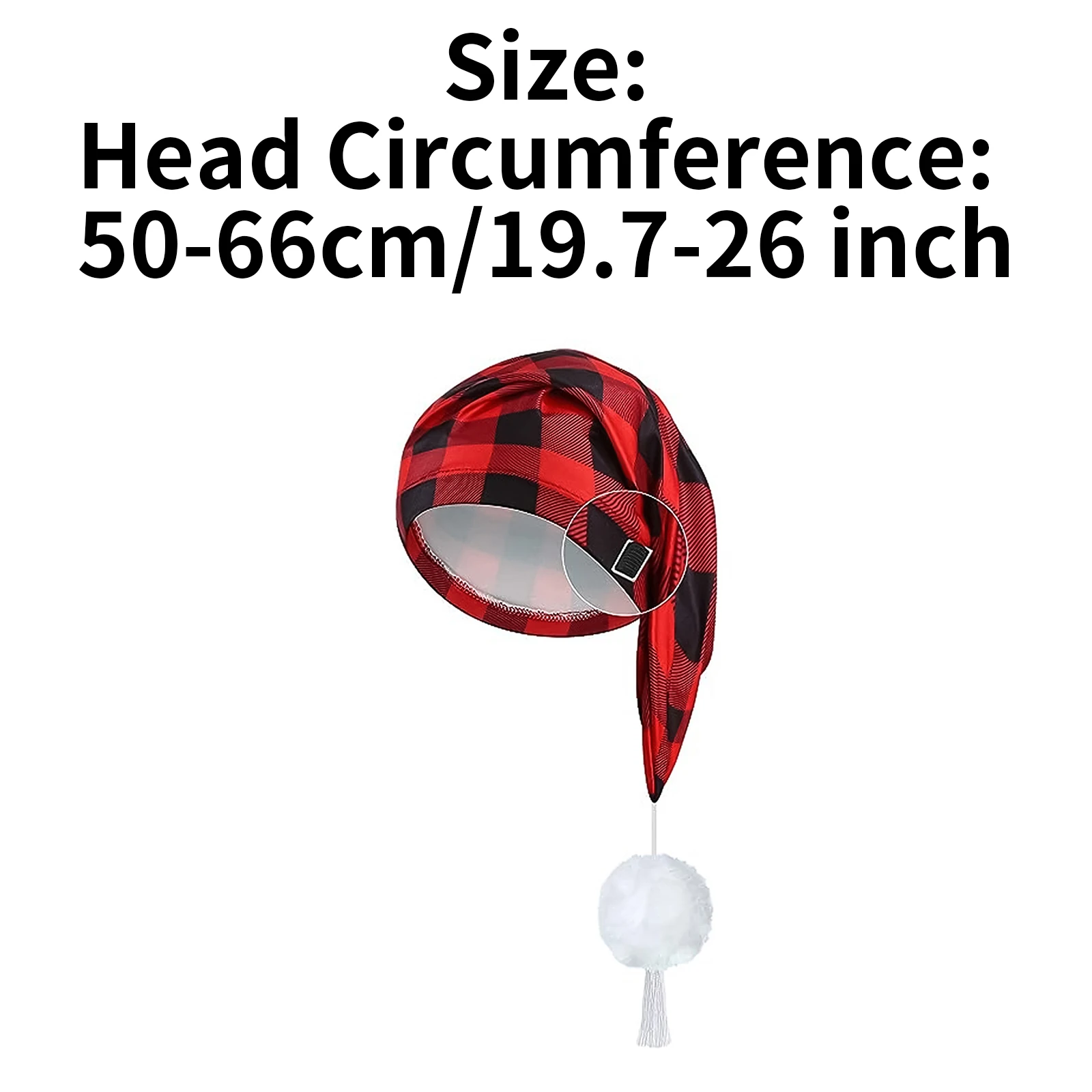 Men\'s Night Sleeping Cap Adjustable Stocking Cap Buffalo Plaid Santa Hat with Pom Ball for Christmas Party Sleepwear Hat Cap