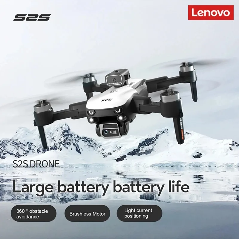 Lenovo S 2S Borstelloze Drone Met 8K Dubbele Hd Camera 360 ° Obstakel Vermijding Helikopter Opvouwbare Quadcopter Luchtdrone Speelgoed Geschenken