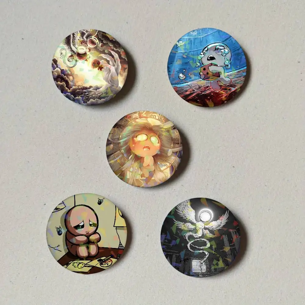 Game T-The Binding Of Isaac Round Laser Badge Brooch Clothes Backpack Accessories Lapel Decoration Gift