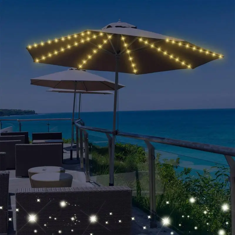 Solar Outdoor Lights Umbrella Lights Solar Light Remote Control Solar Lamp With Solar Battery & USB Charging For Beach Patio