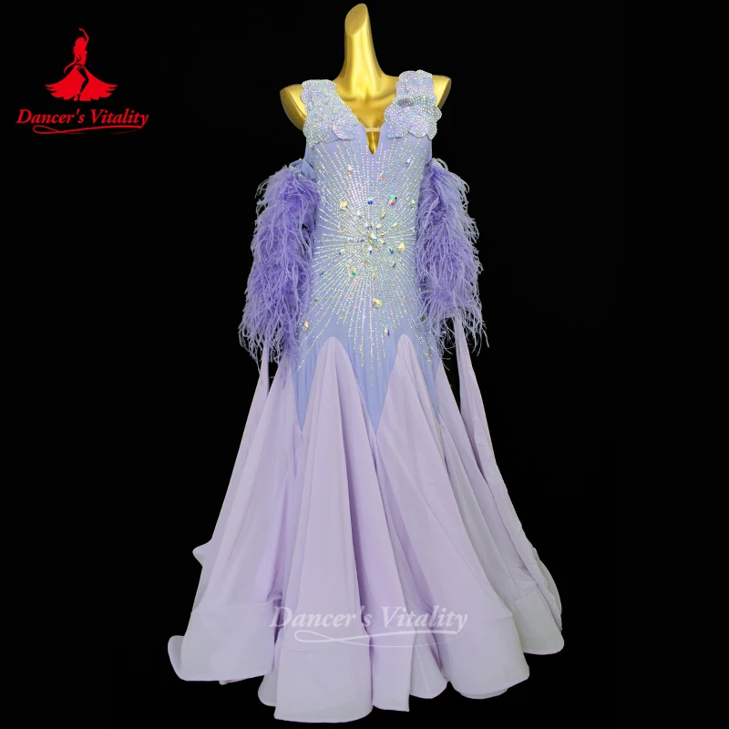 Costumes de danse modernes pour femmes, robe de concours de valse de danse de salle de bal personnalisée, vêtements de spectacle de salle de danse pour filles