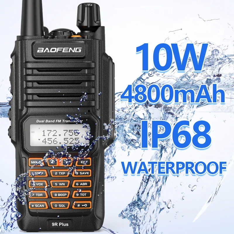 

Baofeng UV-9R Plus IP68 Водонепроницаемая рация 8 Вт 2800 мАч каналов VHF UHF радиосигнализация профессиональная UV 9R двухсторонняя рация